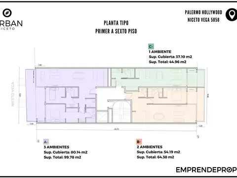 Departamento en Venta de 1 dormitorio