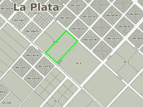3.3 HECTAREAS EN VENTA 161 E/ 522 y 524 TERRENO 33.540 m2