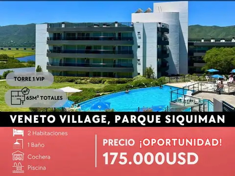 DEPARTAMENTO PREMIUM DE 2 DOR Y COCHERA EN EL EXCLUSIVO VENETO VILLAGE