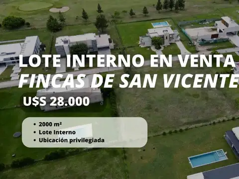 VENTA LOTE INTERNO FINCAS DE SAN VICENTE GOLF