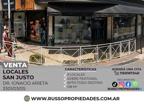 Venta 3 locales en arieta peatonal San Justo