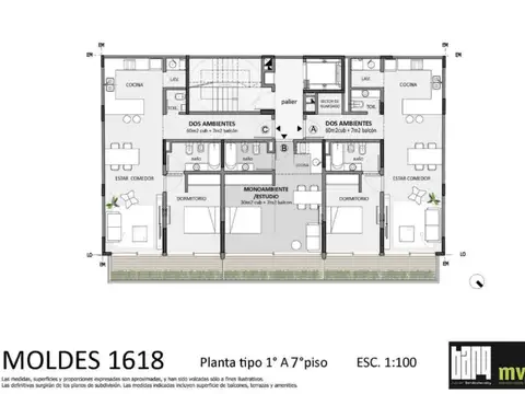 Departamento en  Belgrano 2 ambientes  Moldes y Virrey del Pino