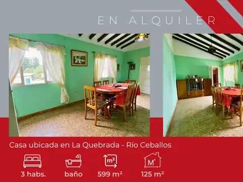 Casa en Alquiler en Rio Ceballos, $ 700.000
