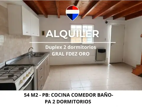 ALQUILER DUPLEX 2 DORMITORIOS FDEZ ORO