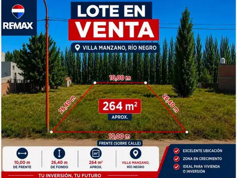 LOTEO DON PEDRO , VILLA MANZANO  TERRENO EN VENTA
