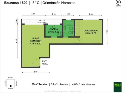 Departamento en Venta de 1 dormitorio