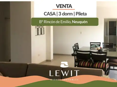 Venta casa | 3 dormitorios | Apta crédito | Parrilla | Horno | Pileta