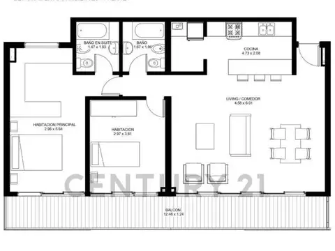 Departamento en Venta de 2 dormitorios