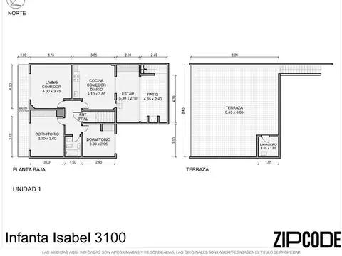 Depto Tipo Casa 4 ambientes con 1 baño