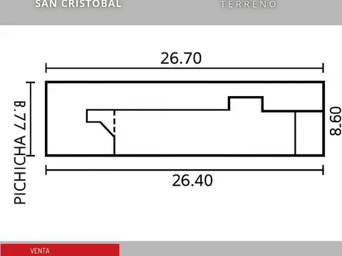Terreno en Venta 26  mts Fondo