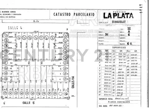 Terreno en Venta en Ringuelet, $ 36.000