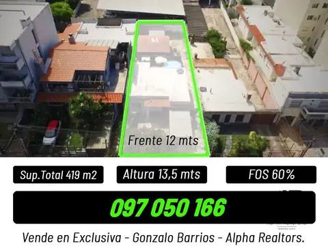 Terreno en venta de 419m2 ubicado en Malvin