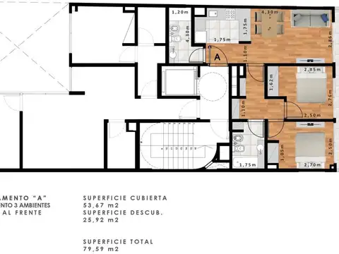 Departamento en Venta de 3 ambientes