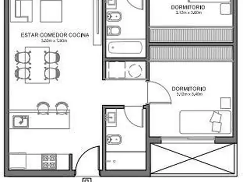 Departamento en Venta con 1 cocheras