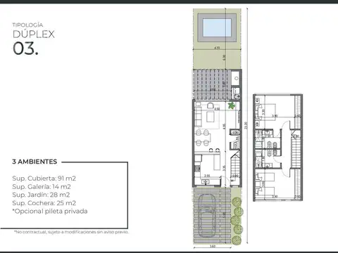Depto Tipo Casa en Venta de 3 ambientes