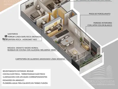 Departamento en Venta de 1 dormitorio