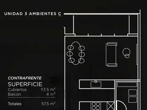 Departamento en Venta de 3 ambientes