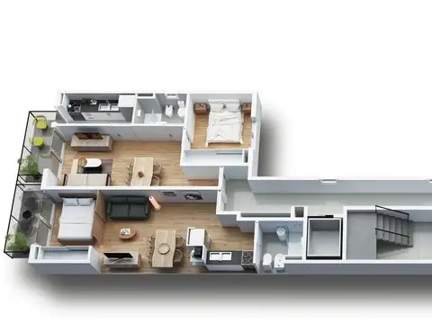 Departamento Monoambiente con 1 baño