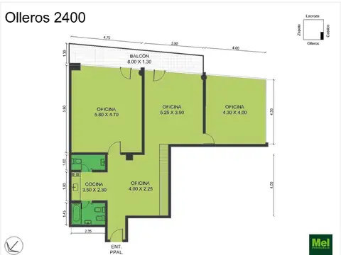 Olleros 2400, Piso 11