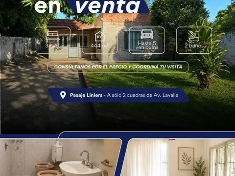 CASA EN VENTA - Pasaje Liniers a 200m de Av. Lavalle