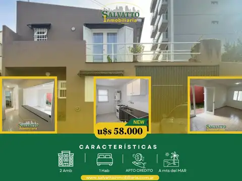 Departamento 2 ambientes en venta en Punta Mogotes