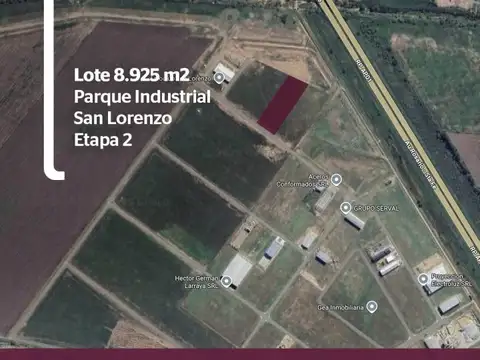 Lote 8.295 m2 - SECTOR INDUSTRIAL-  Parque Industrial San Lorenzo. En ETAPA II.