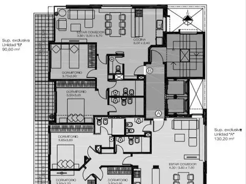Departamento 4 ambientes con 3 baños