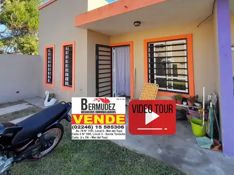 Venta 2 chalet de tres ambientes en Mar del Tuyu calle 6 entre 65 y 66