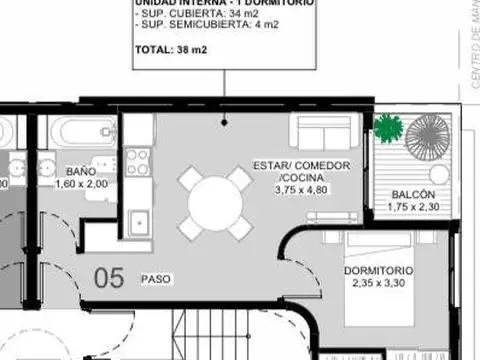 Departamento en Venta en Centro, USD 70.500