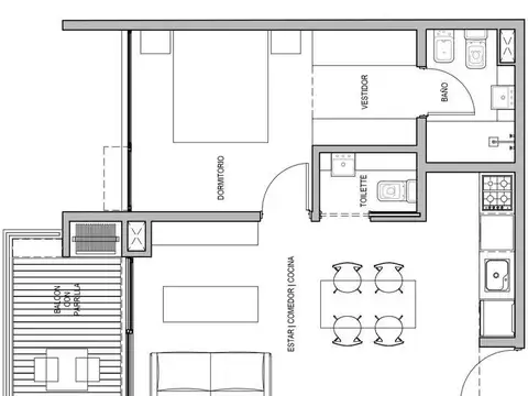 Departamento en Venta de 2 ambientes