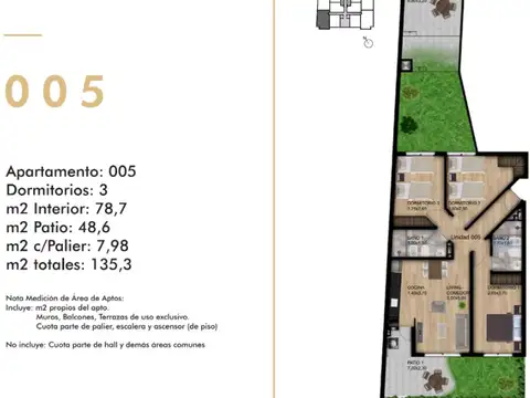 VENTA APARTAMENTO 3DORM 2BAÑOS C/RENTA TRES CRUCES