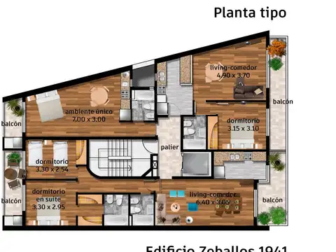 Departamentos monoambiente en construcción