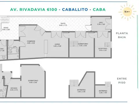 Depto Tipo Casa en Venta de 3 ambientes