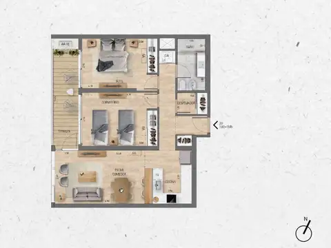 VENTA Apartamento 2 dormitorios Lago Calcagno