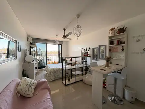 Monoambiente en alquiler, amoblado, impecable, moderno, pileta, pichincha.
