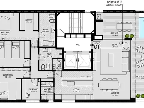 Departamento en Venta con 1 cocheras