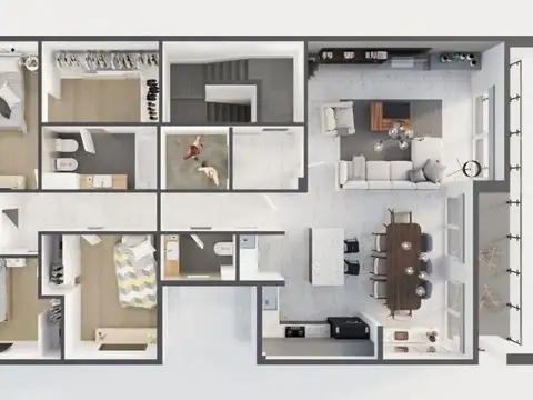 Departamento 4 ambientes con 2 baños