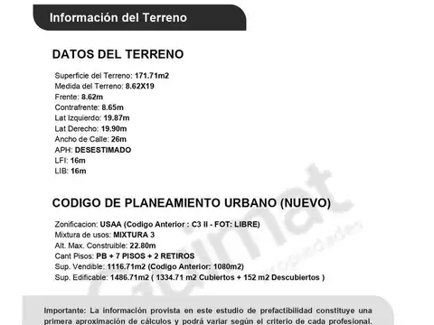 Terreno en Venta de 171,0 m2