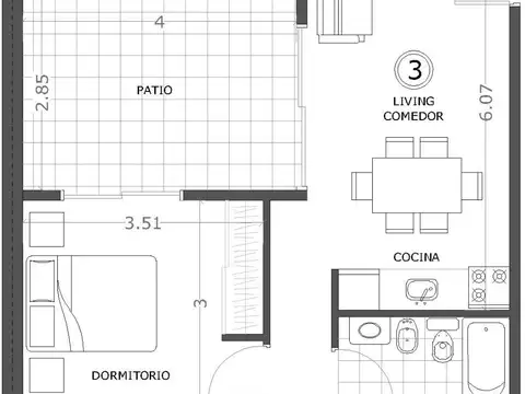 Departamento en Alquiler de 2 ambientes