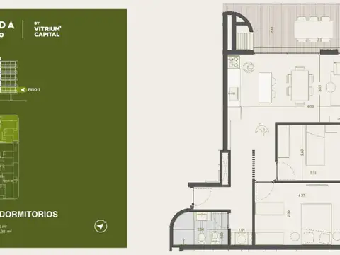 Departamento en Venta de 2 dormitorios