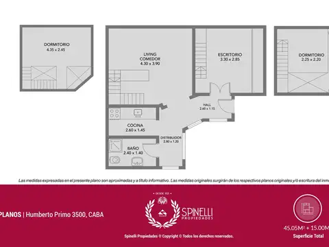 Depto Tipo Casa 3 ambientes con 1 baño