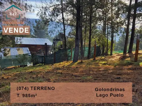 (074)GOLONDRINAS, Lago Puelo TERRENO
