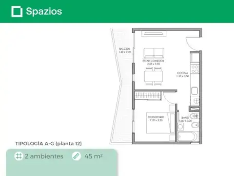 Venta departamento a estrenar de dos ambientes en Caseros