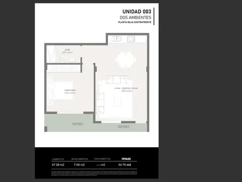 Departamento en Villa Luzuriaga, dos ambientes, a estrenar.