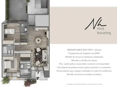 Semipisos 3 amb con baulera. Cochera opcion. En Construccion