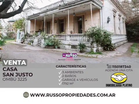 Venta Casa 3 Ambientes San Justo