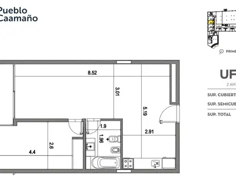 Pueblo Canmño Dptos entrega 2/2027 1 amb  amenities