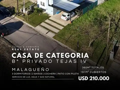Venta Casa De Categoría De 3 Dormitorios Con Pileta En Tejas 4 – Malagueño