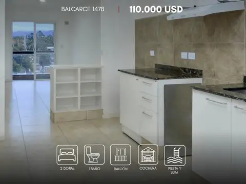 Departamento 2 dorm. en venta c/ cochera en el centro de Salta Capital