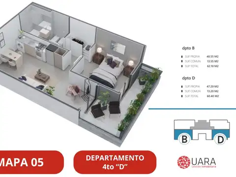 Departamento en el emprendimiento MAPA 05